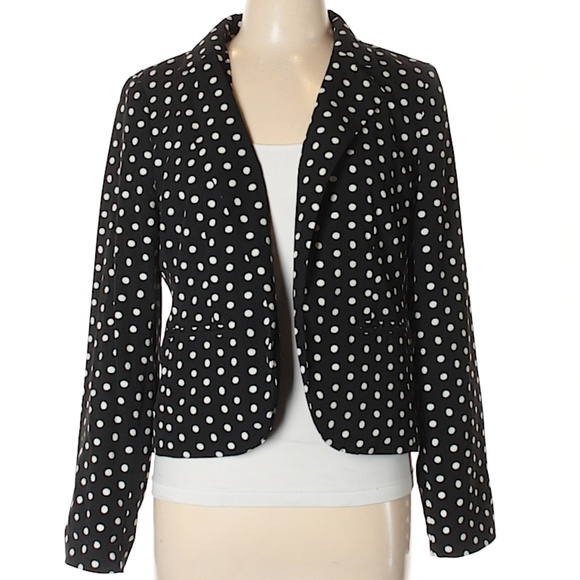 LC Lauren Conrad Jackets & Blazers - LC Lauren Conrad Black & White Polka Dot Blazer